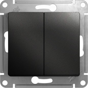 2-клавишный выключатель SCHNEIDER ELECTRIC GLOSSA, сх.5, 10АХ, механизм, АНТРАЦИТ