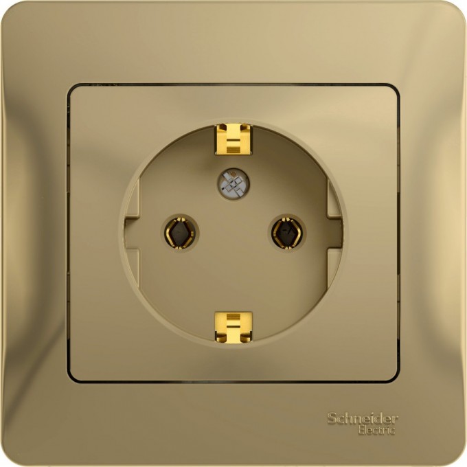 Розетка SCHNEIDER ELECTRIC GLOSSA с заземлением, в сборе, титан GSL000442