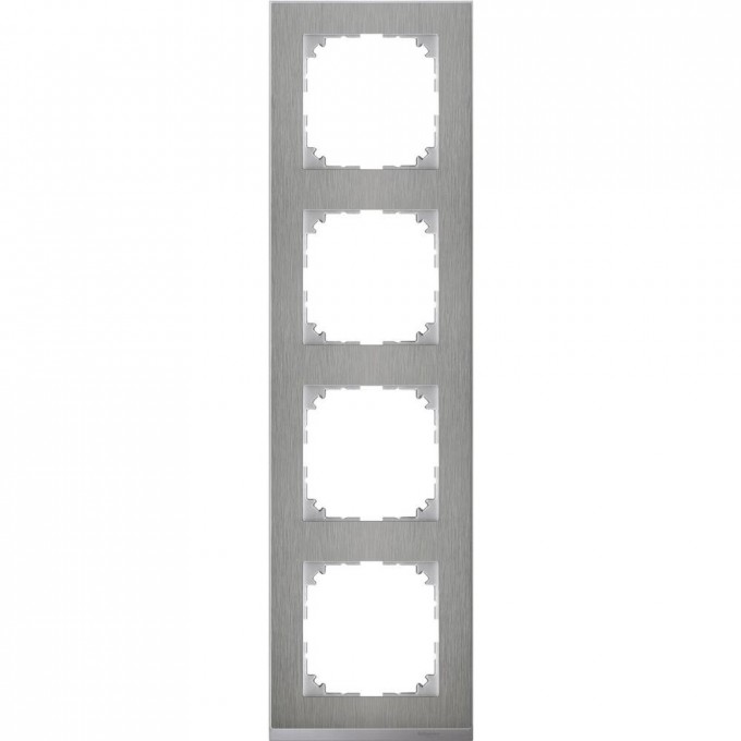 4-постовая рамка SCHNEIDER ELECTRIC MERTEN M-PURE DECOR, НЕРЖ.СТАЛЬ/АЛЮМИНИЙ, SM MTN4040-3646