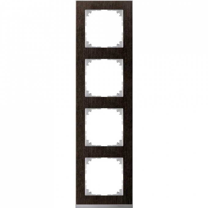 4-постовая рамка SCHNEIDER ELECTRIC MERTEN M-PURE DECOR, ВЕНГЕ/АЛЮМИНИЙ, SM MTN4040-3671