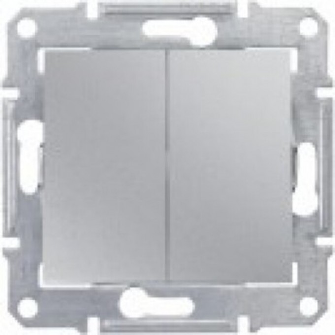Переключатель 2-клавишный SCHNEIDER ELECTRIC SEDNA, сх.6+6, 10А, 250В, алюминий SDN0600160
